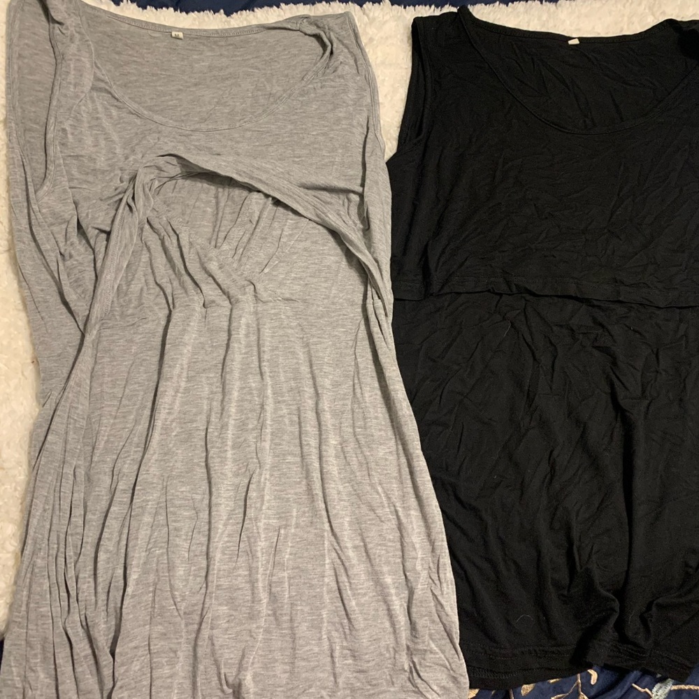 2 maternity/ nursing sleeveless tops